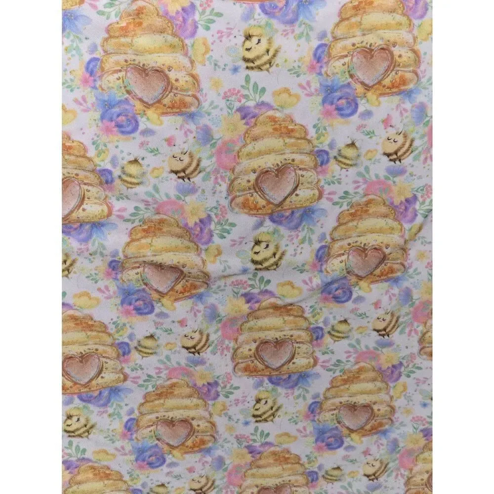 1 1/2 Yards Kammie Lou Lou Custom Swim Fabric and Matching Panel in Queen Bee